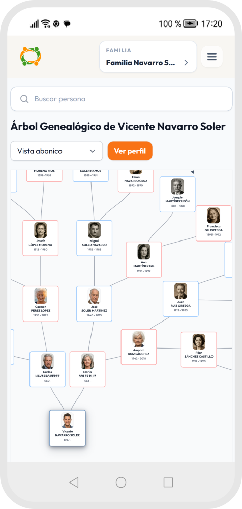 Árbol genealógico en móvil
